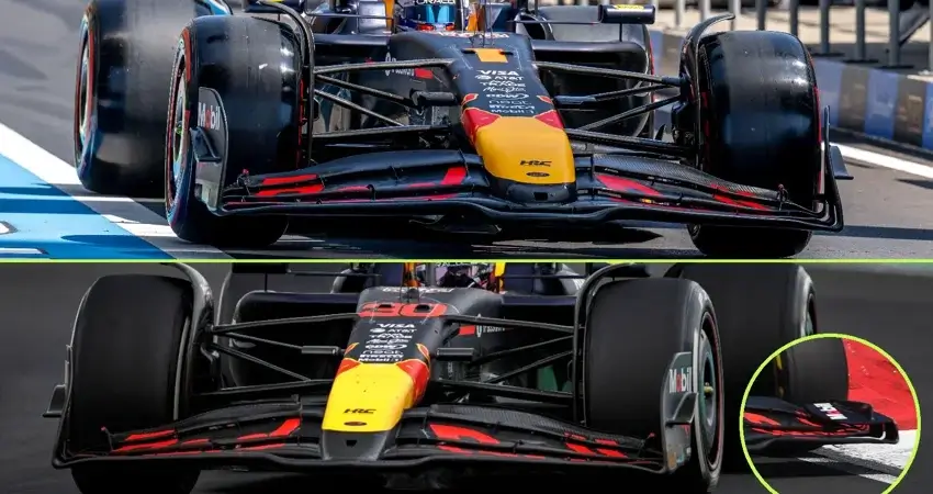 Болиды Red Bull RB21: не совсем одинаковые у Ферстаппена и Лоусона. Техника