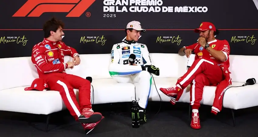 Пресс-конференция тройки лидеров на стартовой решетке Гран-при Мексики