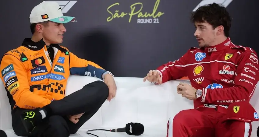 Пресс-конференция тройки лидеров на стартовой решетке Гран-при Бразилии