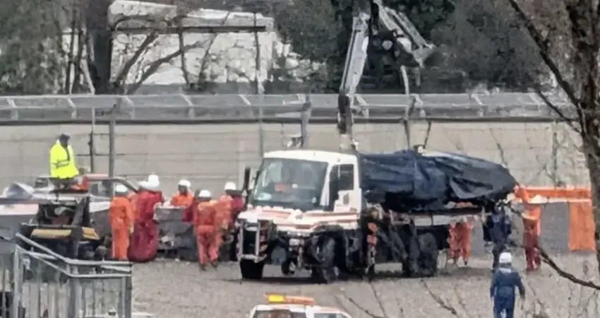 Авария Хаджара на обкатке Red Bull в Барселоне